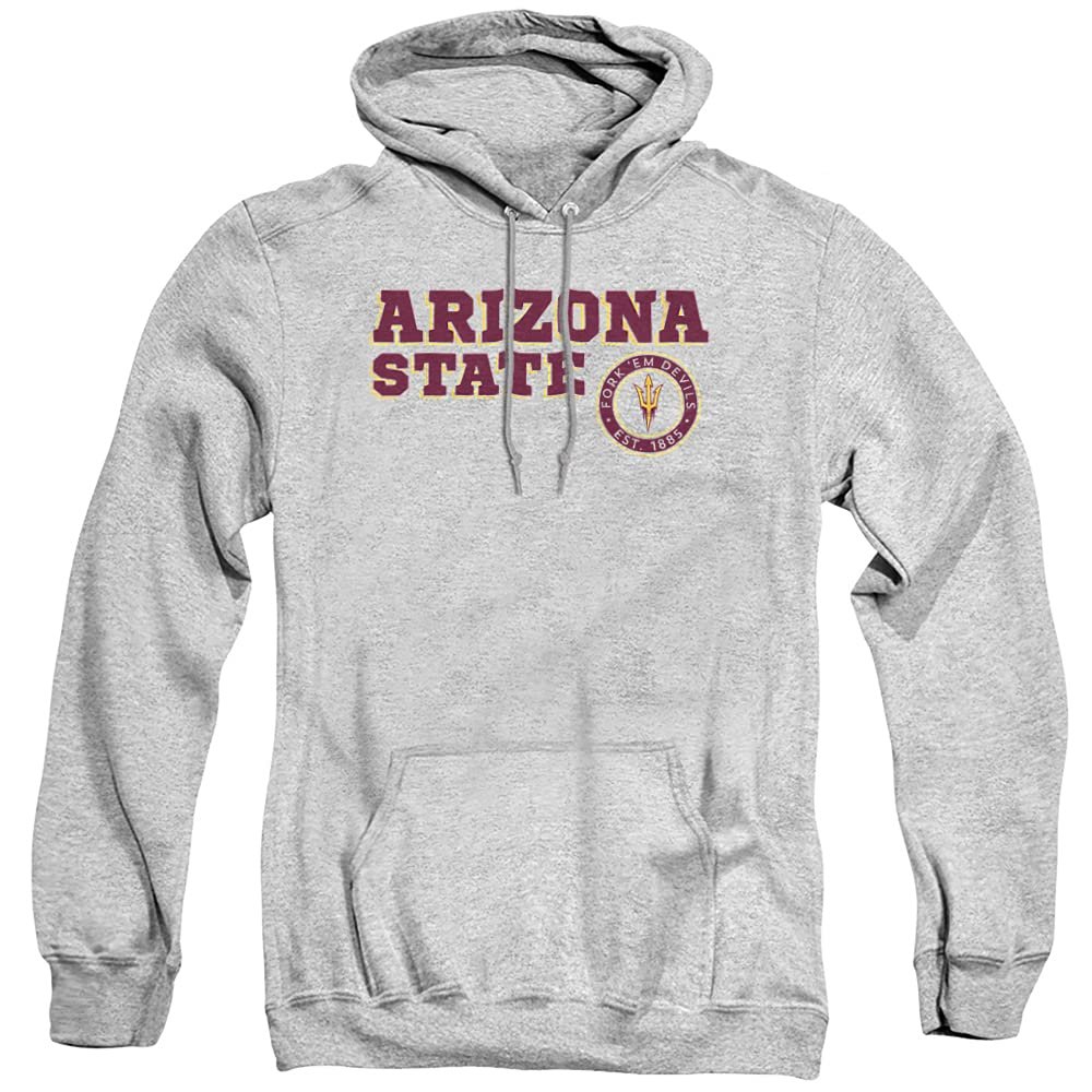 ASU Sun Devils Arizona State Official Block Text Unisex Adult Pull-Over Hoodie,Athletic Heather, 2X-Large