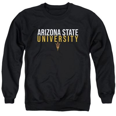 ASU Sun Devils Arizona State Official Stacked Unisex Adult Crewneck Sweatshirt,Black, X-Large