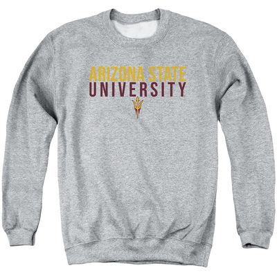 ASU Sun Devils Arizona State Official Stacked Unisex Adult Crewneck Sweatshirt,Athletic Heather, 3X-Large
