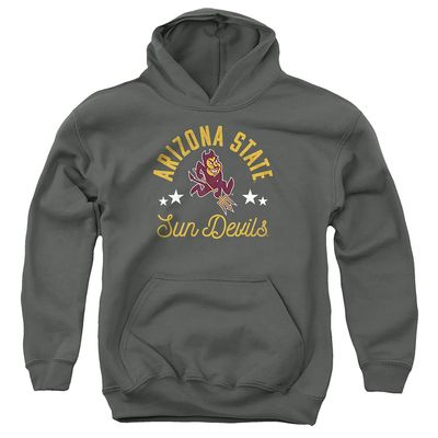 ASU Sun Devils Arizona State Official Sun Devils Unisex Youth Pull-Over Hoodie,Charcoal, Small