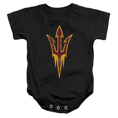 ASU Sun Devils Arizona State Official Distressed Primary Unisex Infant Snap Suit for Baby,Black, 6 Months