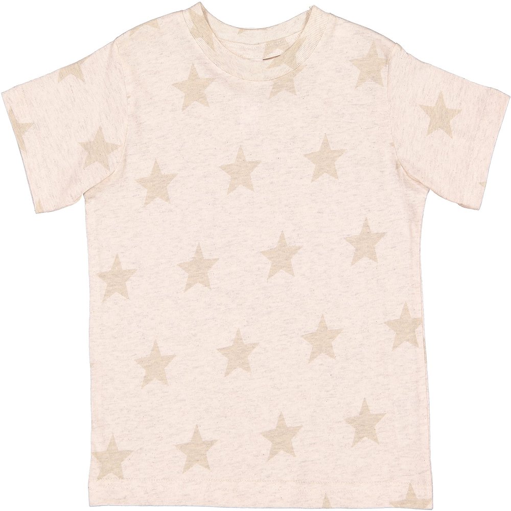 CODE FIVE Toddler Five Star Soft Cotton Crew Neck Tee 3029, Natural Heather Star, 5