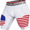Exxact Sports Elite 5-Pad Adult Football Girdle for Men with Cup Pocket, Padded Compression Shorts with Integrated Hip, Thigh, Tailbone Pads, Men's Girdle Football (A4XL, Patriot) view 1