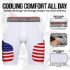 Exxact Sports Elite 5-Pad Adult Football Girdle for Men with Cup Pocket, Padded Compression Shorts with Integrated Hip, Thigh, Tailbone Pads, Men's Girdle Football (A4XL, Patriot) view 2