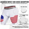 Exxact Sports Elite 5-Pad Adult Football Girdle for Men with Cup Pocket, Padded Compression Shorts with Integrated Hip, Thigh, Tailbone Pads, Men's Girdle Football (A4XL, Patriot) view 3