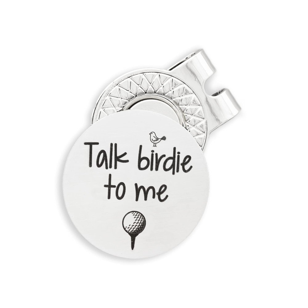 Golf Ball Marker with Magnetic Hat Clip Golf Gifts for Men Husband Boyfriend Talk Birdie To Me Funny Ball Marker Engraved