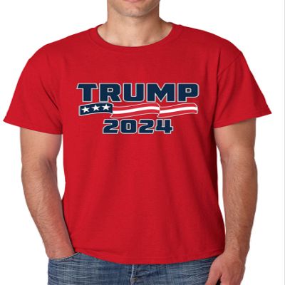 ALLNTRENDS Trump 2024 Flag Shirt Election Patriotic Support Men's T-Shirt (XL, Red)