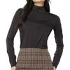 noflik Women's Long Sleeve Slim Fitted Mockneck Undershirts Top (Black, XL) view 1