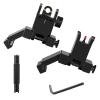 Fiber Optics Iron Sights, Low Profile 45 Degree Front and Rear Backup AR Sights, All Metal Construction Two Aperture Sight with Red and Green Dots for Picatinny and Weaver Rail view 1