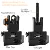 Fiber Optics Iron Sights, Low Profile 45 Degree Front and Rear Backup AR Sights, All Metal Construction Two Aperture Sight with Red and Green Dots for Picatinny and Weaver Rail view 4