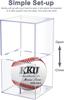 KKU Baseball Display Case 2 Pack, Baseball Holder for Ball Display Cube Box, UV Protected Acrylic Baseball Storage Official Size Box, Memorabilia Display Case for Baseball view 3