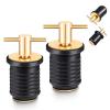 2 Pcs T-Handle Boat Drain Plug Brass Drain Snap Plug for Boat Marine 1 Inch view 1