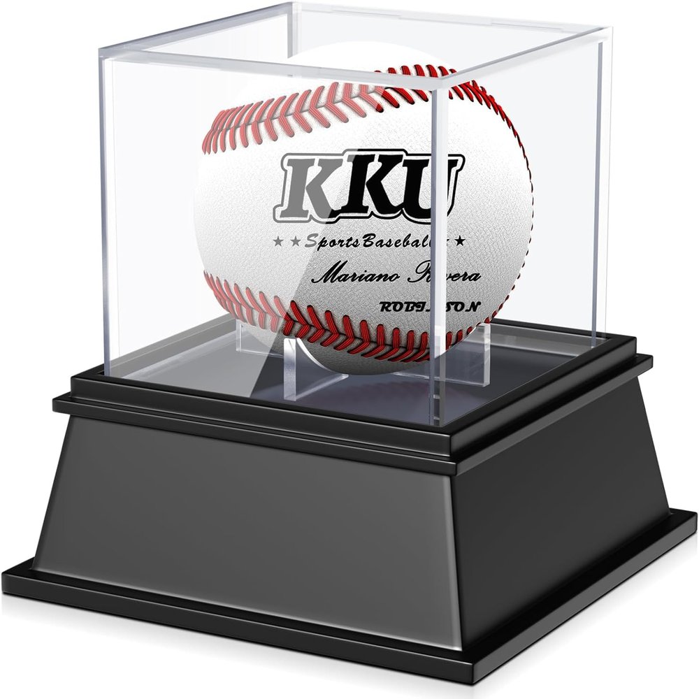 KKU Baseball Display Case, Baseball Holder for Ball Display Cube Box, UV Protected Acrylic Baseball Storage Official Size Box , Memorabilia Display Case for Baseball