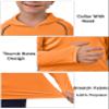 Boys Girls Hooded Sun Shirts UPF50+ Long Sleeve Hoodie Quick Dry Rash Guard Swim Shirts Fishing Hiking Surfing Thumb Holes Orange view 2