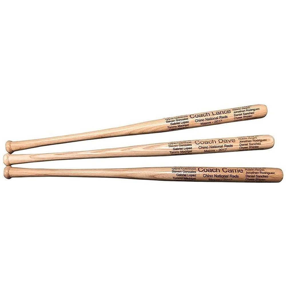 Birds Wood Shack Mini Baseball Bat Keepsake - Premium Quality Wood, Laser-Engraved Customizable Mini Bat for Teammates, Coaches, Ring Bearers - Unique Wooden Baseball Bat Decor - 18-inch