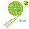 AUMCDIK 16 FT Double Dutch Jump Rope for Kids, Adjustable Long Skipping Rope with Wooden Handle, Multiplayer Team Rainbow Jumping Rope for Girls Boys Outdoor Fitness Green view 2