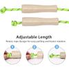 AUMCDIK 16 FT Double Dutch Jump Rope for Kids, Adjustable Long Skipping Rope with Wooden Handle, Multiplayer Team Rainbow Jumping Rope for Girls Boys Outdoor Fitness Green view 3
