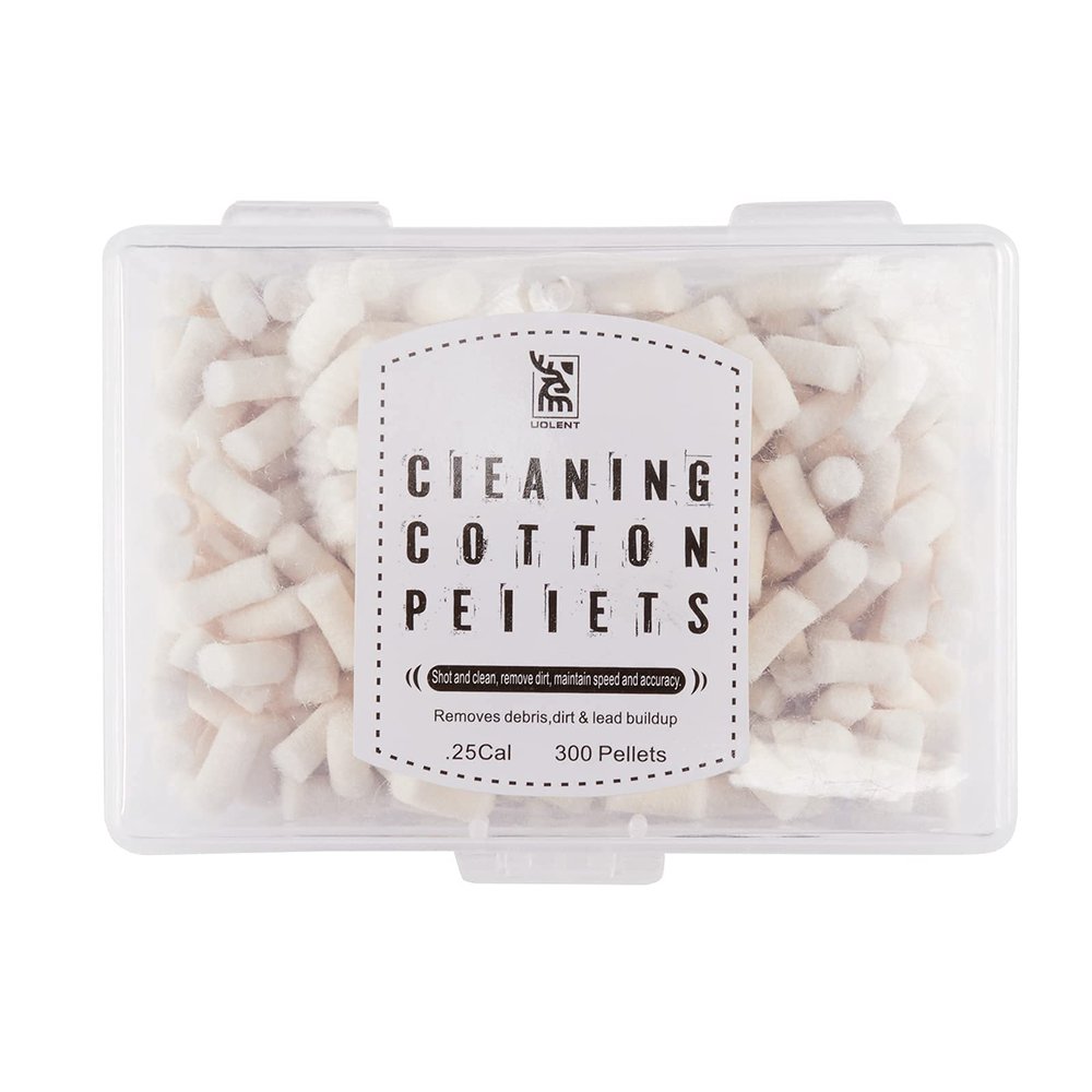 uolent Cleaning Cotton Wool Felt Cleaning Pellets for Maintenance .25 Caliber 300 Counts with Storage Box UOLENT