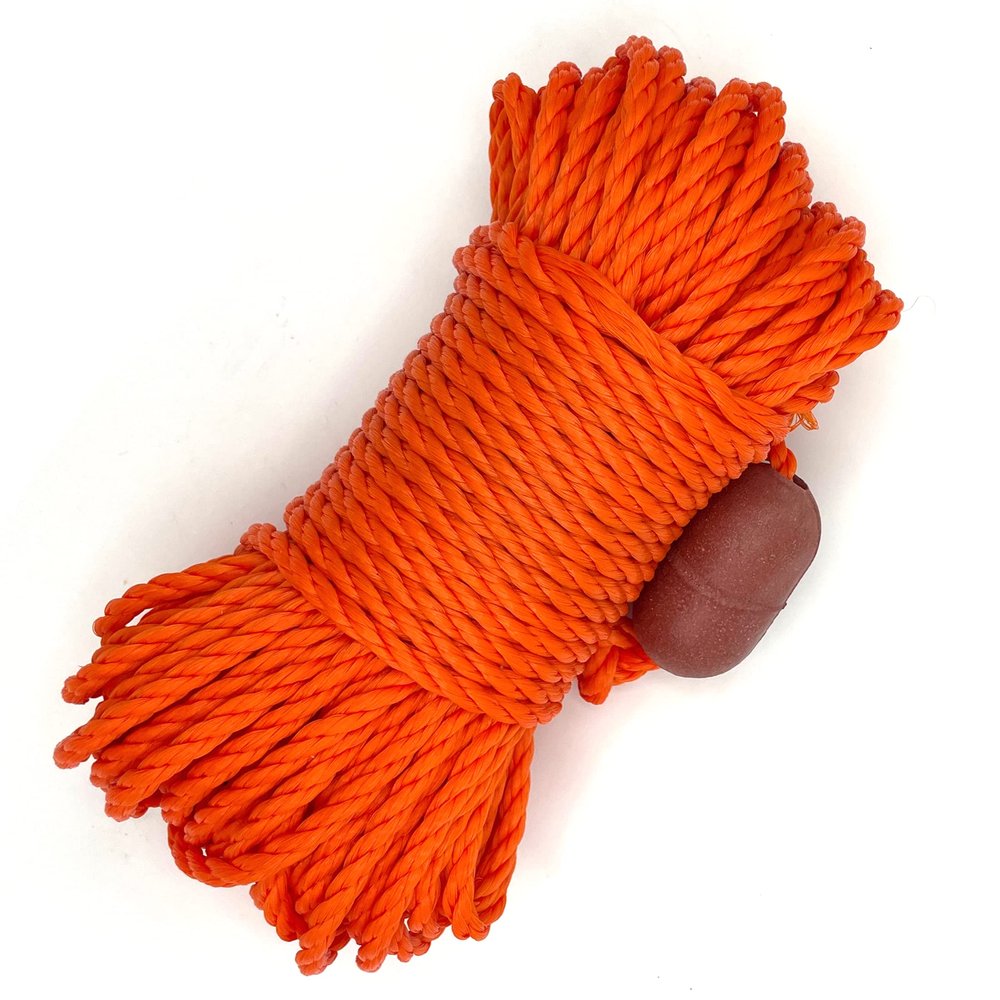 AirFly Twisted Polypropylene Rope - 1/4" Floating Poly Pro Cord 100 Ft - Ideal for Crab Traps, Maritime Applications, Low Slip, Flexible, Easy to Knot, Orange