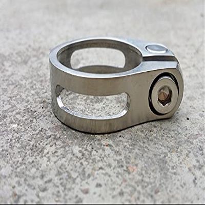 31.8/34.9mm Bicycle Titanium Alloy Seatpost Holder Clip Bike Ti Seat Post Clamp (Titanium gray, 34.9mm)
