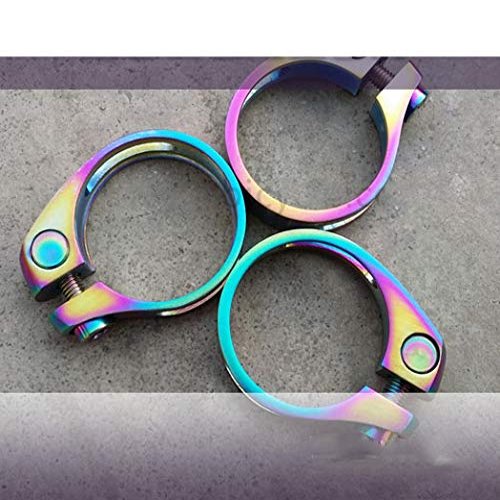 31.8/34.9mm Bicycle Titanium Alloy Seatpost Holder Clip Bike Ti Seat Post Clamp (Rainbow, 31.8mm)