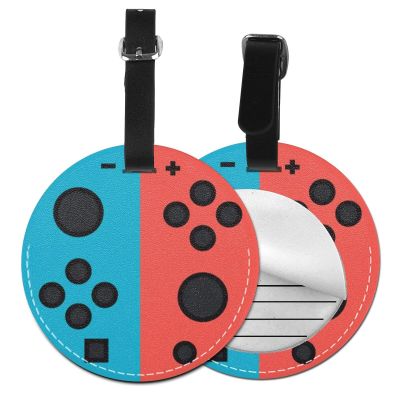 Luggage Tag Video Game Gamer, Pu Leather Bag Travel Suitcases Id Identifier Baggage Label for Women Men Boys Girls
