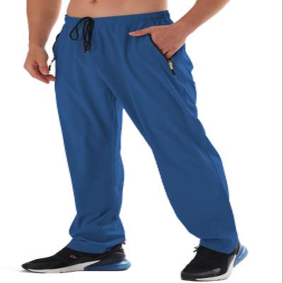 AIRIKE Mens Sweatpants with Pockets Quick Dry Water Resistant Polyester Lightweight Outdoor Athletic Workout Sports Pants Royal Blue