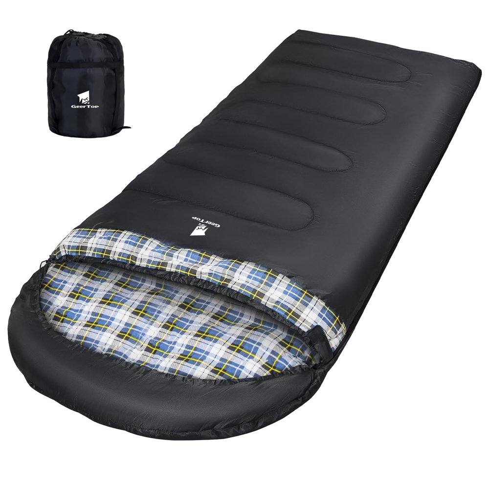 GEERTOP Portable Sleeping Bag for Camping Lightweight 3 Season Warm & Cold Weather Big & Tall Camp Sleeping Bags for Adults Outdoor Backpacking Hiking Hunting Travel