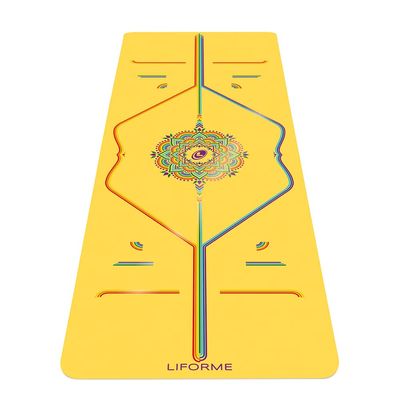 Liforme Printed Travel Yoga mat  Free Yoga Bag, Patented Alignment System, Warrior-like Grip, Non-slip, Eco-friendly and Biodegradable, Ultra-lightweight, Sweat resistant, Long, Wide and Thick