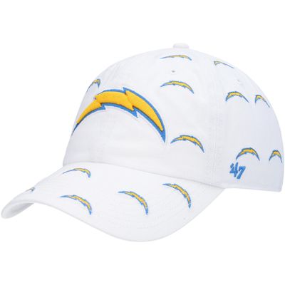 '47 Women's White Los Angeles Chargers Team Confetti Clean Up Adjustable Hat