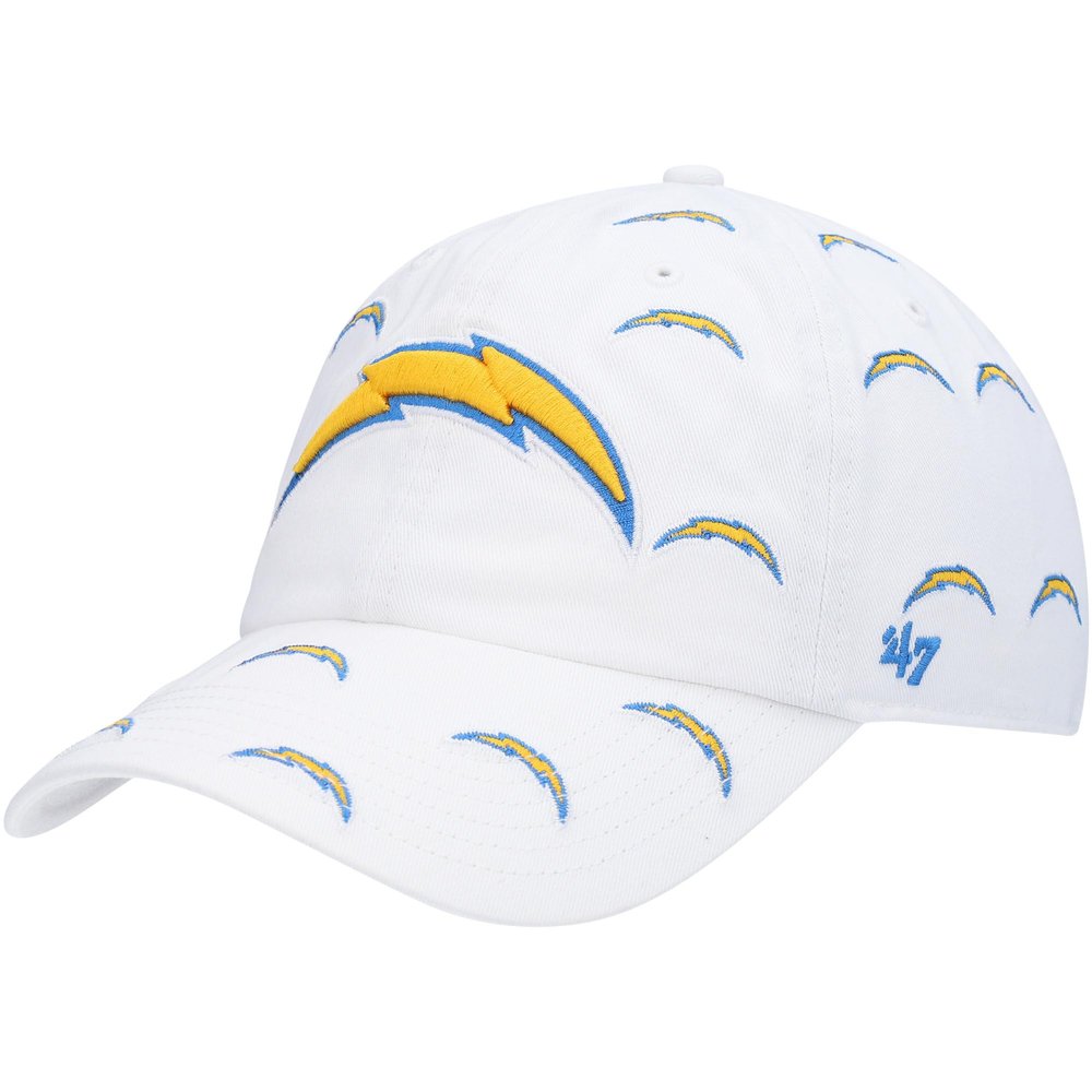 '47 Women's White Los Angeles Chargers Team Confetti Clean Up Adjustable Hat