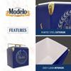 Modelo Retro Ice Chest Cooler with Bottle Opener 13L (14 qt), 18 Can Capacity, Blue and Gold, Vintage Style Ice Bucket for Camping, Beach, Picnic, RV, BBQs, Tailgating, Fishing view 3