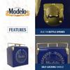 Modelo Retro Ice Chest Cooler with Bottle Opener 13L (14 qt), 18 Can Capacity, Blue and Gold, Vintage Style Ice Bucket for Camping, Beach, Picnic, RV, BBQs, Tailgating, Fishing view 4