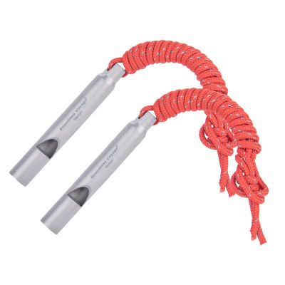 Boundless Voyage 2pcs Loudest Titanium Emergency Whistle with Lanyard for Camping Hiking Sports Traning Survival Ti9010O