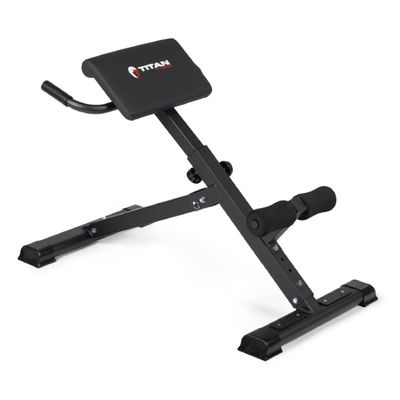 Titan Fitness Hyper Back Extension Bench - Roman Chair, Rated 250 LB, Specialty Upper Body Workout for Home & Garage Gym, Strengthen Lower Back, Glutes, Core