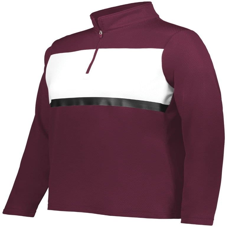 Holloway Sportswear Womens Prism Bold 1/4 Zip Pullover 2XL Maroon/White