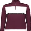 Holloway Sportswear Womens Prism Bold 1/4 Zip Pullover 2XL Maroon/White view 2