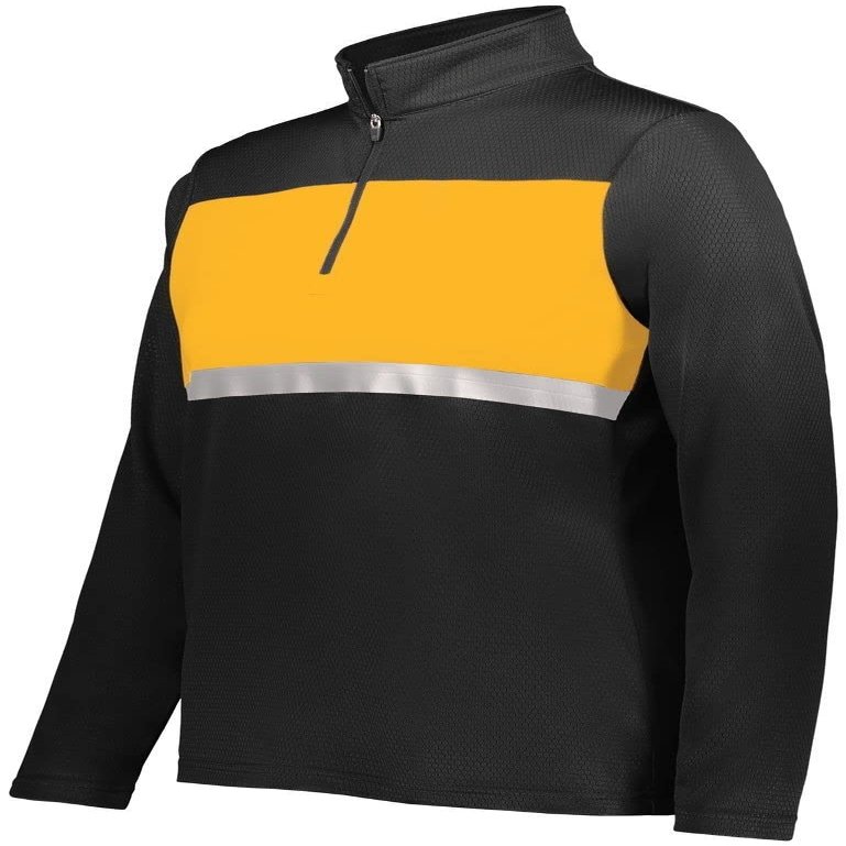 Holloway Sportswear Womens Prism Bold 1/4 Zip Pullover XL Black/Gold