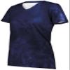 Holloway Women's Ladies Stock Cotton-Touch Poly Tee, Navy Cloud Print, Large view 1