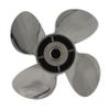 ARKDOZA 4 Blades Propeller 13x19 Fits for Suzuki Outboard 50HP-130HP Stainless Steel Prop SS 15 Tooth Right Rotation view 4