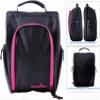 Athletico Golf Shoe Bag - Zippered Shoe Carrier Bags With Ventilation & Outside Pocket for Socks, Tees, etc. (Black/Pink) view 2