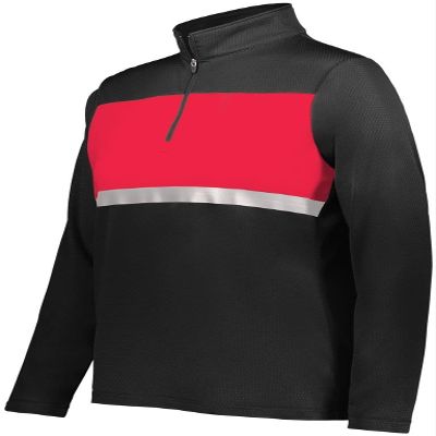 Holloway Sportswear Womens Prism Bold 1/4 Zip Pullover M Black/Scarlet