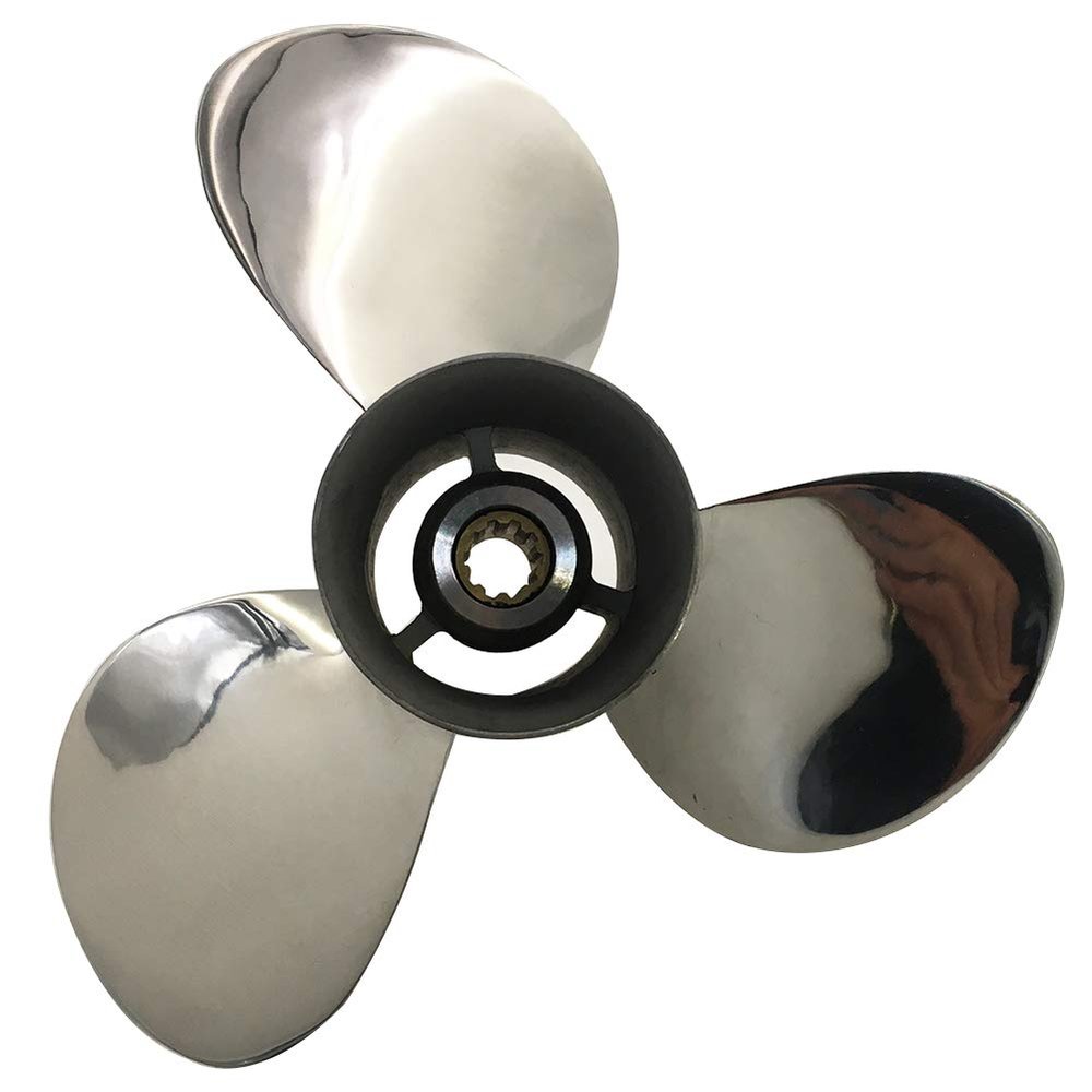 ARKDOZA Boat Propeller 9 1/4x9 Fit for Suzuki Outboard 9.9HP-15HP 3 Blades Stainless Steel Prop SS 10 Tooth Propel RH OEM NO: 58100-93723-019 9.25x9