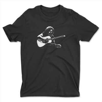 ZJ Designs Jerry Garcia Acoustic Tribute T-Shirt Grateful Shakedown Tee (Black, XL)