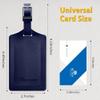 4 Pack Leather Luggage Travel Bag Tags by Travelambo (Deep Blue) view 2