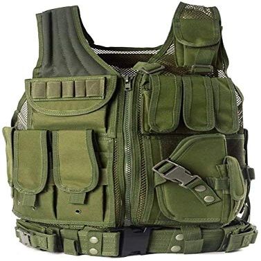 vAv YAKEDA Tactical Vest Outdoor Ultra-Light Breathable Training Airsoft Vest Adjustable for Adults (Green)