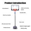 Basketball Hoop Outdoor Portable Basketball Hoop, 5 Gears Adjustable 1.55-2.1m Standing Basketball Stand, for Children and Adults Basketball Training (Color : Style2) view 3