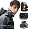 BVVU Sauna Suit for Men Zipper Sweat Sauna Jacket Pant Gym Workout Sweat Suits with Hood Darkgrey 3XL view 2