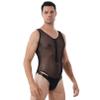 easyforever Mens See Through Mesh Suspenders Wrestling Singlet Leotard Thong Bodysuit Jumpsuit Black 5X-Large view 4