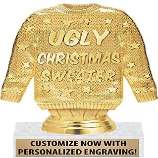 Ugly Christmas Sweater Trophies, 5 1/2" Best Ugly Christmas Sweater Trophy Award, 20 Pack Prime